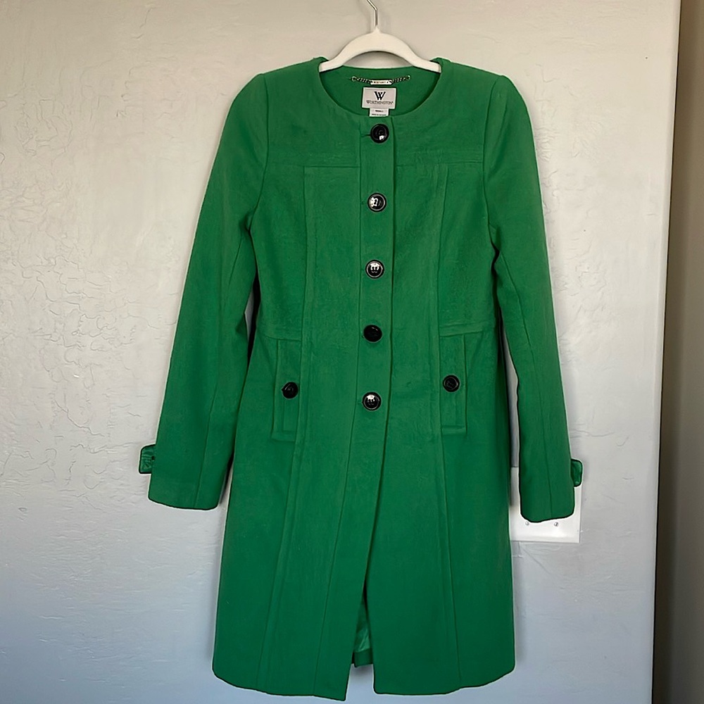 Worthington Kelly Green peacoat, barely used